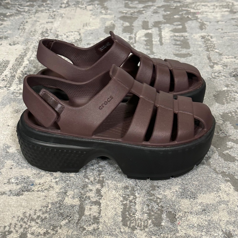 Crocs Skyline Fisherman Platform Sandals Size 6 Brown Espresso Chunky Gorpcore